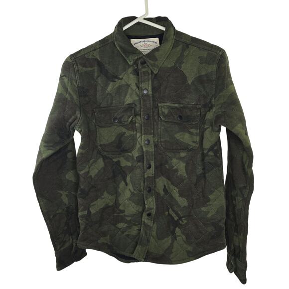 Men's American Eagle Quilted Camo Shaket Jacket Snap Buttons Size Small - Picture 1 of 6